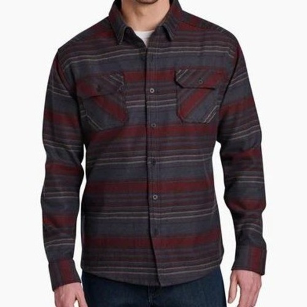 KUHL Disordr Brick Charcoal Mens M Heavyweight Flannel Shirt Jacket